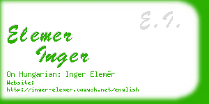 elemer inger business card